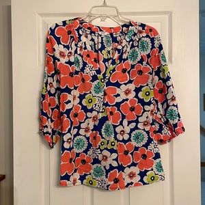 Crown & Ivy floral blouse with 3/4 length sleeves